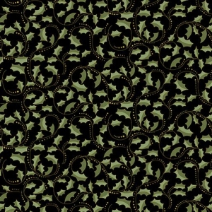 Golden Leaf Scroll Black