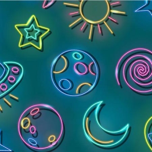 Jersey neon space på grønn bunn