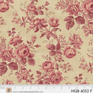 Bredt stoff; Historical Quilt Backs, Rosa roser