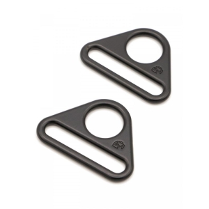 ByAnnie, 1,5" Triangel ringer sort metall, to stk