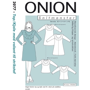 Onion 2077 Top/Kjole med volant til strikstof