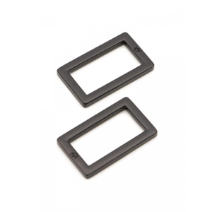 ByAnnie, 1" Rectangle Rings Black Metal, to stk