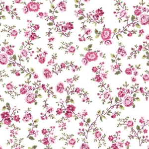 Poplin med rosa småblomster