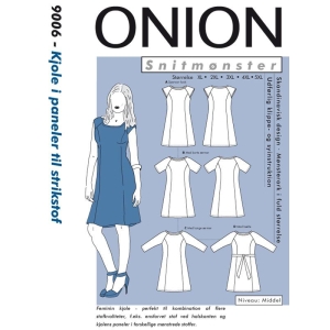 Onion 9006 Kjole i paneler til strikstof, store størrelser
