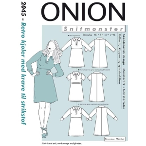 Onion 2045 Retro kjole med krave til strikkestoff