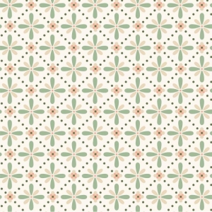 Vintage charm, hvit bunn med rosett