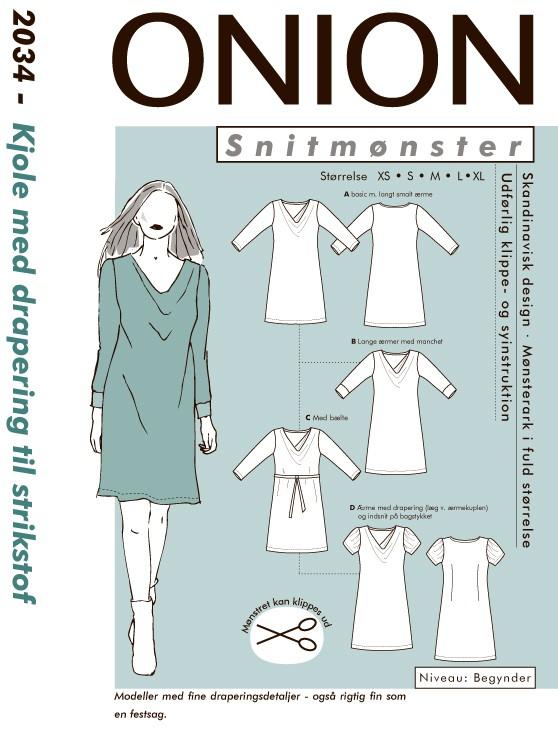 Onion 2034 Kjole med drapering til strikkestoff (jersey)