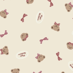 Canvas, Teddybear pink bow