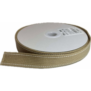 Veskebånd Beige m/hvit 25mm
