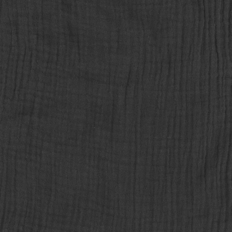 Double Gauze Ink Black med Sheabutterolje, bit 45 cm