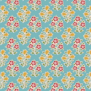 Tilda Jubilee, Farm Flowers Teal, bit 90 cm