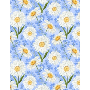 Daisies All Over Blue, bit 90 cm