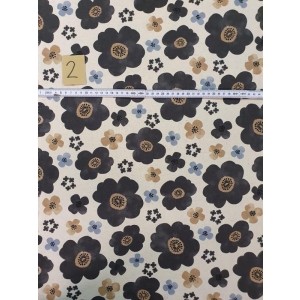 Retroblomster, kanvas, bit 50 cm